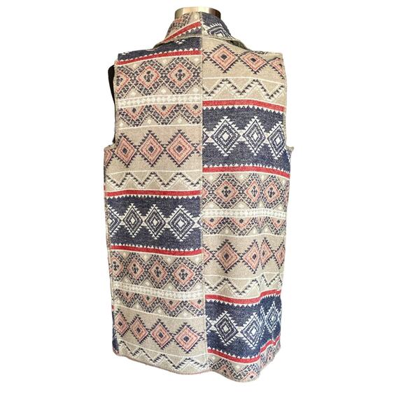 Tribal Jeans Sweater Vest Cardigan MED Aztec Western Rodeo Boho Cowgirl Festival - Picture 6 of 7